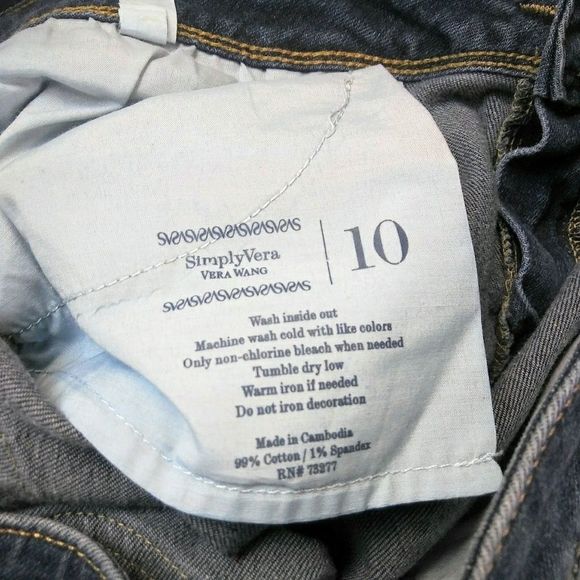 VERA WANG Blur Jeans Straight Cut Blue Jeans - Picture 4 of 4